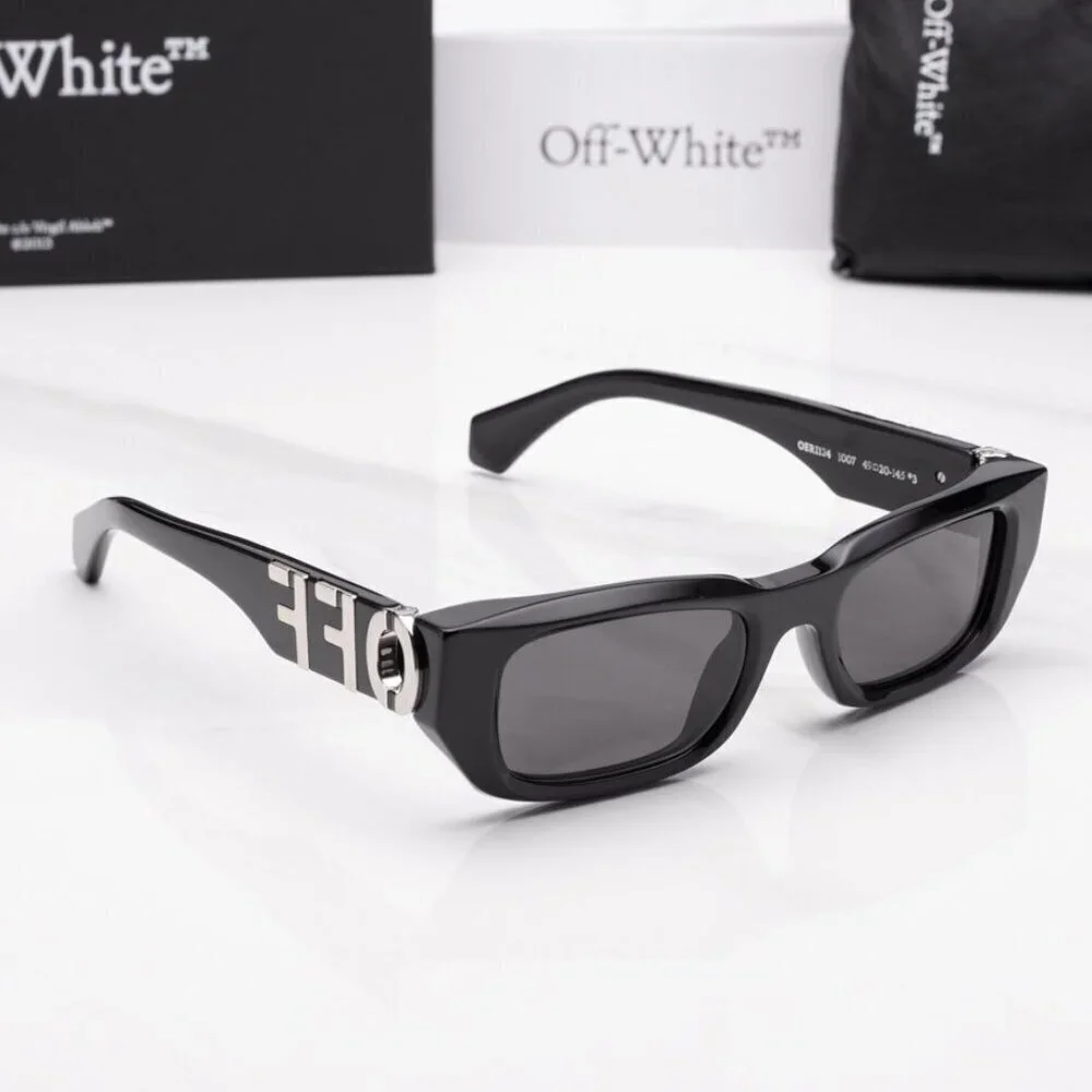 NWT Off-White Fillmore Black Rectangle 49mm Sunglasses